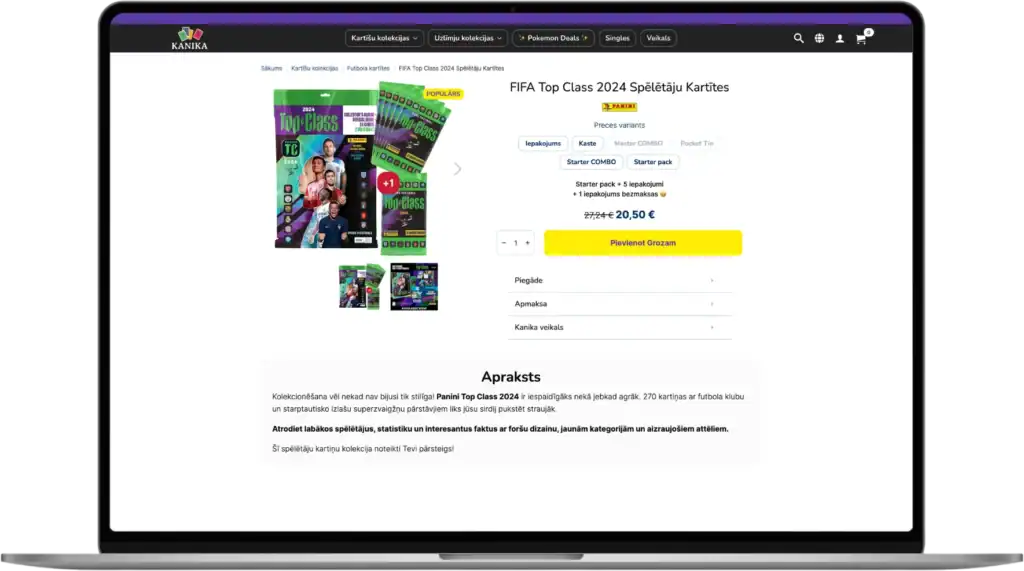 Kanika Mājaslapu izstrāde UI UX dizains E-komercijas risinājumi quo build portfolio desktop view