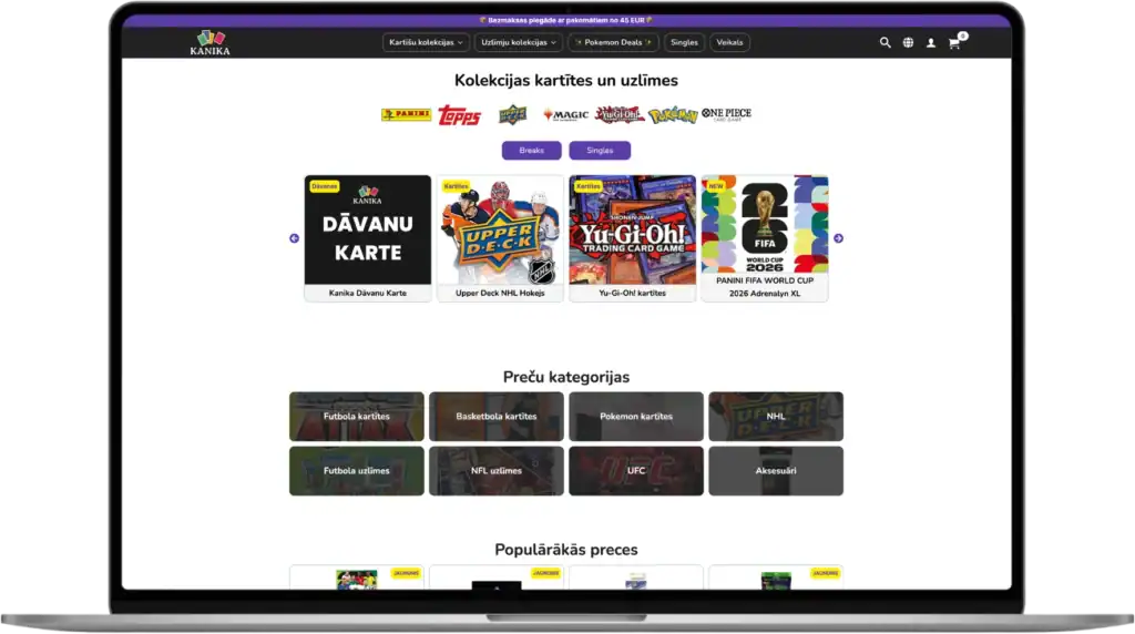 Kanika Mājaslapu izstrāde UI UX dizains E-komercijas risinājumi quo build portfolio datora skats 2