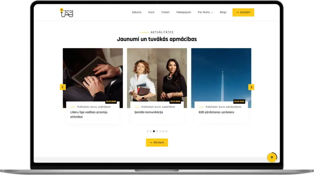 TrainingLab Pielāgota izstrāde uzlabotas pēc loģikas SEO optimizācija quo build portfolio desktop view 2