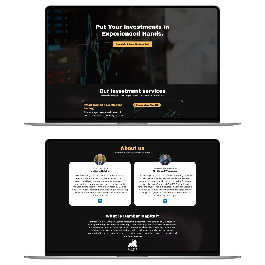 Bambar Capital darbvirsmas portfelis skats